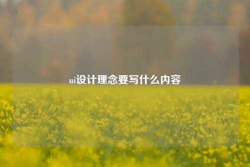 ui设计理念要写什么内容