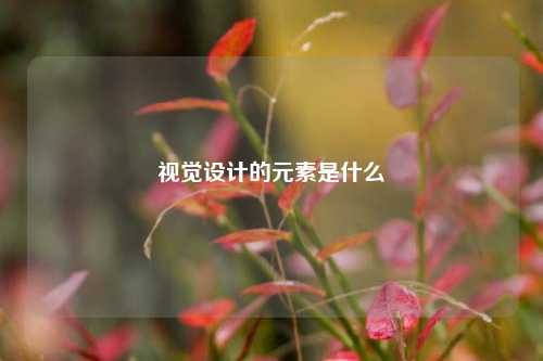 视觉设计的元素是什么