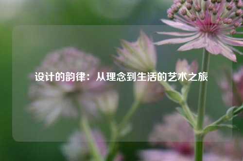 设计的韵律：从理念到生活的艺术之旅