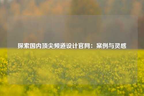 探索国内顶尖频道设计官网：案例与灵感