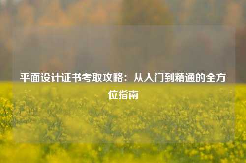 平面设计证书考取攻略：从入门到精通的全方位指南
