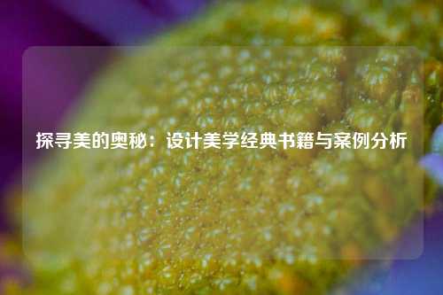 探寻美的奥秘：设计美学经典书籍与案例分析