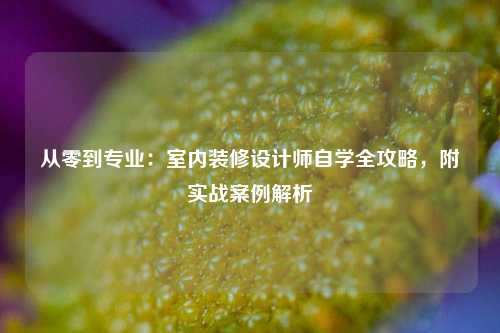 从零到专业：室内装修设计师自学全攻略，附实战案例解析
