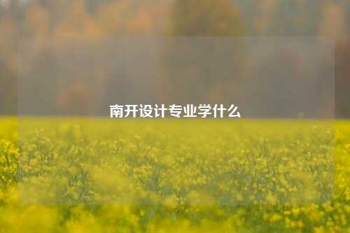 南开设计专业学什么