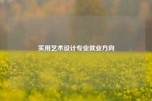 实用艺术设计专业就业方向