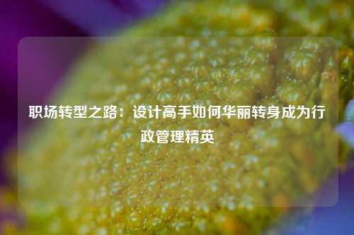 职场转型之路：设计高手如何华丽转身成为行政管理精英